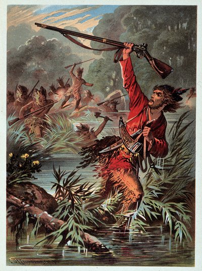 Illustration av "" läderstrumpor" av F. Cooper av Unknown artist