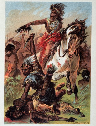 Illustration av "" läderstrumpor" av F. Cooper av Unknown artist