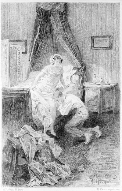 Illustration av "Red and Black" av Stendhal. 1830. av Unknown artist