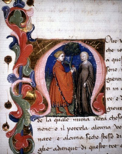 Incipit av "" The Philocolo"" av Giovanni Boccace av Unknown artist