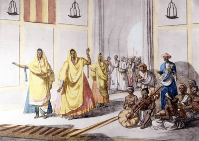 Indisk kultur och civilisation: dansare och traditionell musik, Indien. av Unknown artist