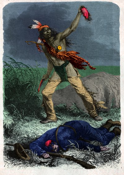Indisk hårbotten en soldat. (illustration, cirka 1900) av Unknown artist