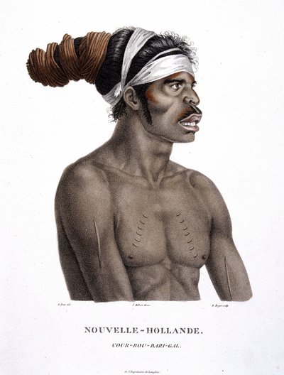 Ursprungsbefolkningen Cour-Rou-Bari-Gal i New Holland - i "" Upptäcktsresa till södra länderna"" av herrarna Lesueur och Peer av Unknown artist