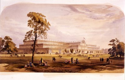 Industriell revolution: utsikt över Crystal Palace, byggt av Joseph Paxton för 1851 års världsutställning i London (Hyde Park) 1800-talet av Unknown artist