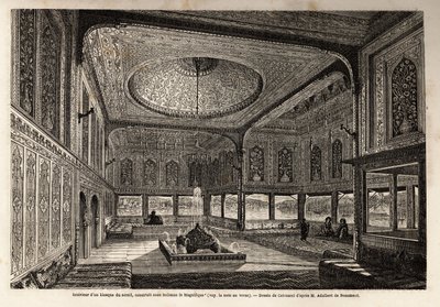 Inuti en kiosk av serien i Konstantinopel (dagens Istanbul), byggd under Soliman the Magnificent eller Suleyman 1st (1495-1566) av Unknown artist