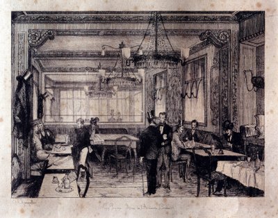 Vy från insidan av kaféet Le Procope i rue de l