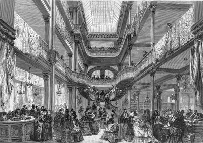 Interiör Vy över det berömda parisiska varuhuset Au Bon Marche av Unknown artist