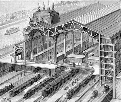 Interiöröversikt över den nya stationen i Orléans på Quai d