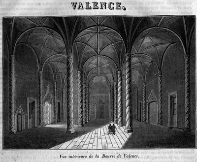 Invändig bild av Valencia-börsen på 1800-talet. av Unknown artist