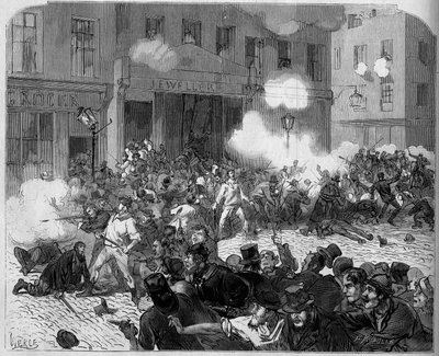 Irland 1872: Belfast-problem, kamp mellan orangister och katoliker. av Unknown artist