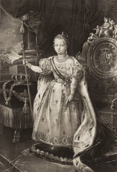 Isabella II (1830-1904). Drottning av Spanien (gravyr) av Unknown artist