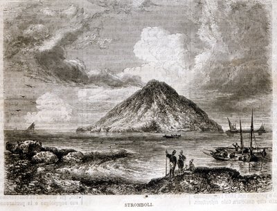 Ön Stromboli på 1800-talet. av Unknown artist