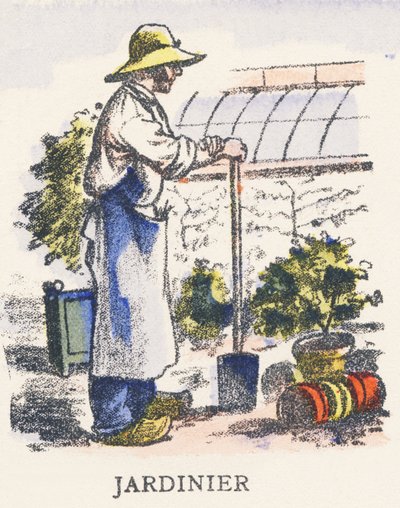 J: trädgårdsmästare av Unknown artist