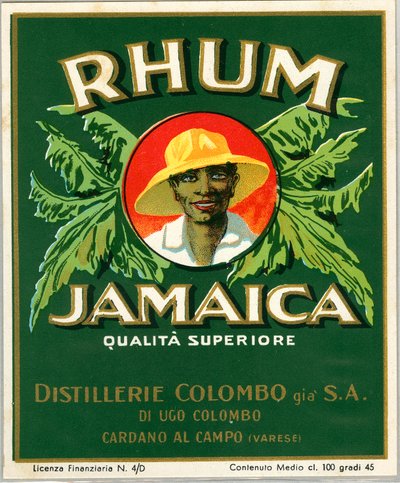 Jamaica romalkoholreklam (kromolitografi, sent 1800-tal) av Unknown artist