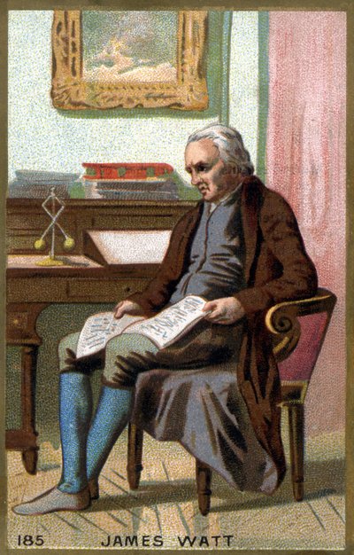 James Watt (1736 -1819) på sitt kontor. 1800-talets kromolitografi. av Unknown artist