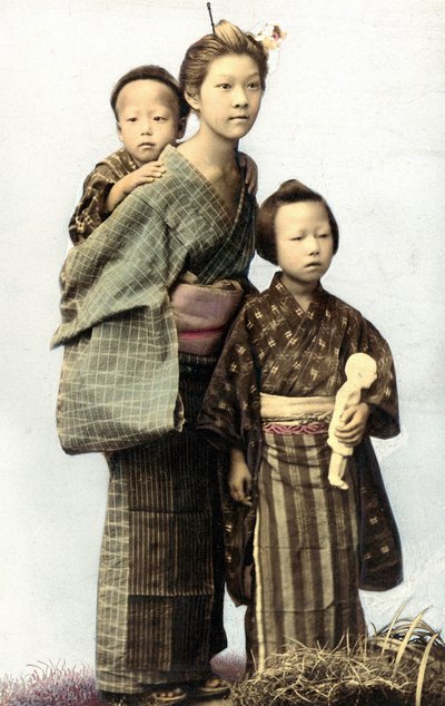 Japanska barn, sent 1800-tal av Unknown artist