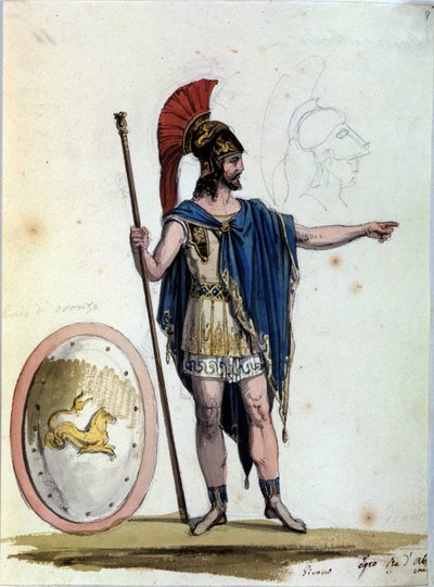 Jason karaktär. För operan Medee av Luigi Cherubini (1760-1842) för en föreställning på La Scala (Milano, Italien) 1822-1823. av Unknown artist
