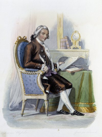 Jean Baptiste Louis Gresset (1709-1777) i Ed. Mennechet, ""The French Plutarch"" av Unknown artist