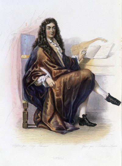 Jean Baptiste Lully (1632-1687) - i "Le Plutarque francais" ", Ed. Mennechet av Unknown artist