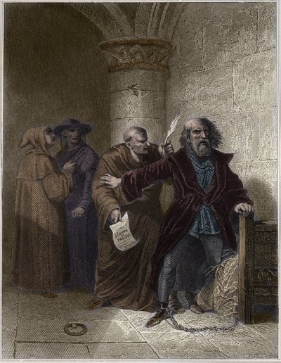 Hieronymus av Prag vägrar att avböja - Hieronymus av Prag (1379-1416) kyrkoreformator, vägrar att återkalla - Ingravering i "" Populära fastor, eller historien om folkets heroiska handlingar och deras inflytande på vetenskap, konst, industri och jordbruk"  av Unknown artist