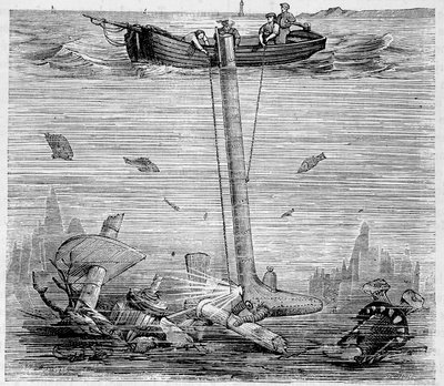 Jobard Underwater Explorer - i "" Vetenskapens underverk", av Louis Figuier av Unknown artist