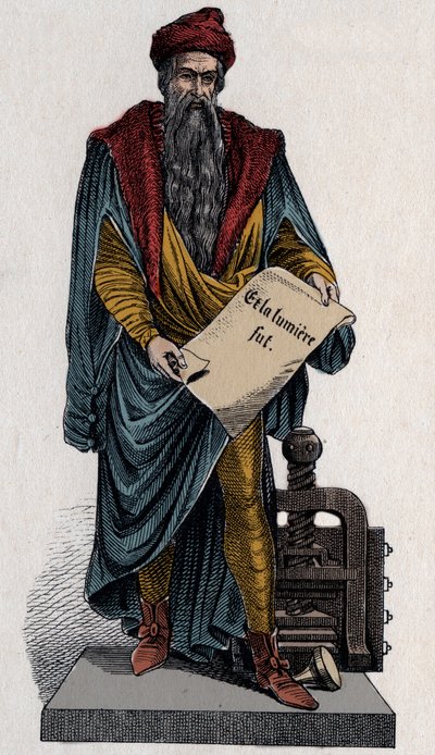 Johann Gutenberg, tysk boktryckare och guldsmed av Unknown artist