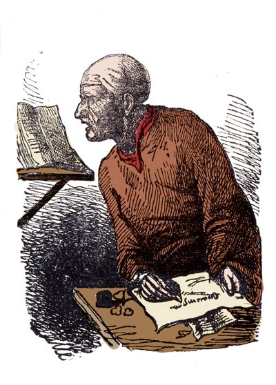 John Duns Scotus (1265? -1308), kallar också Jean Duns Scott eller Jean Duns Scot, franciskanerfilosof. av Unknown artist