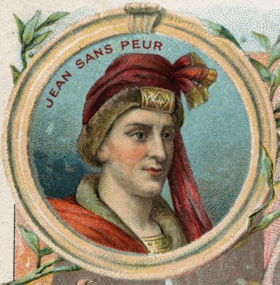 Johannes utan rädsla (1371-1419), hertig av Bourgogne. Kromolitografi sent 1800-tal av Unknown artist