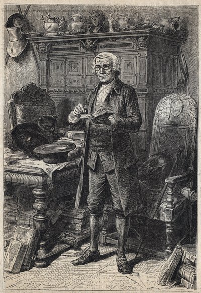Jonathan Oldenbuck (eller Aldinbbuck) - 1800-talsillustration till romanen "The Antiquary" av Walter Scott (1771-1832) av Unknown artist