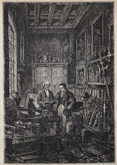 Jonathan Oldenbuck - (The Saint of the Saints of the Antiquary) - Illustration av 1800-talet för romanen "Antikvarien" av av Unknown artist