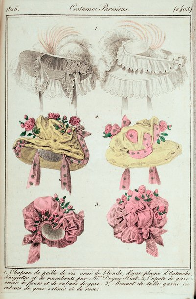 Tidning för damer och mode, parisiska kostymer av Unknown artist