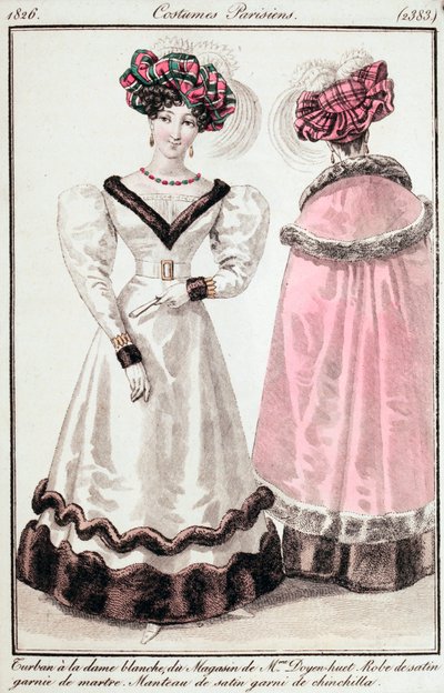 Tidning för damer och mode, parisiska kostymer av Unknown artist