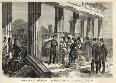Kejsarinnan Eugenies resa i Grekland - Impress Eugenies resa till Grekland - Parthenons besök i Athene - 1869 av Unknown artist