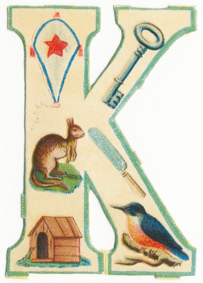 A: Insekter, drakar, kängurur, barrträd, kennlar, kungsfiskare (svart litho) av Unknown artist