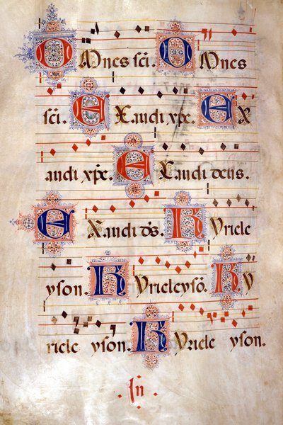 Kyrie från Choir of Crescenzago, sent 1400-tal. Bibioteca di Sant
