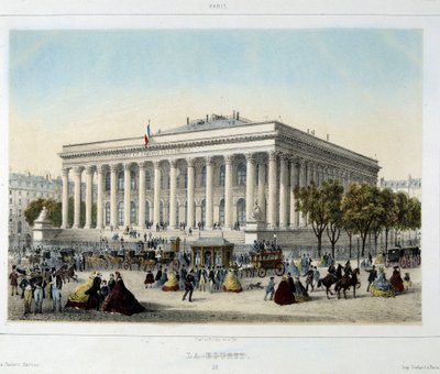 Parisbörsen - Litografi av Unknown artist