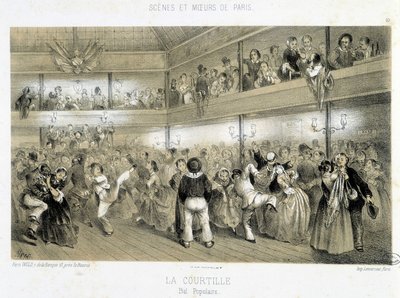 La Courtille: folkbal - 1800-talet av Unknown artist