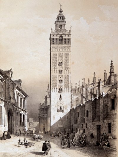 La Giralda, Sevilla, "" Konstnärliga och monumentala Spanien av de berömda platserna och monumenten i Spanien"" av Don Genaro Perezde Villa av Unknown artist