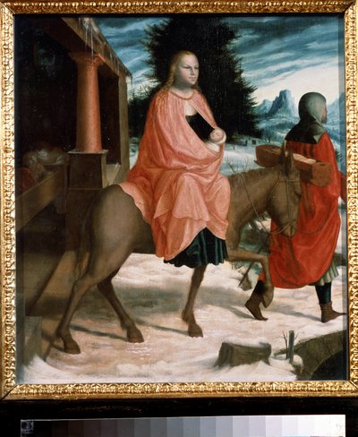 ""Flytten till Egypten"" (Flytten till Egypten) Målning av oidentifierad konstnär från 1400-talet. Pushkin-museet, Moskva av Unknown artist