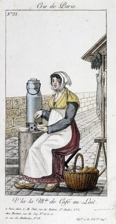 Mjölkkaffehandlaren - i "" Cris de Paris"" av Unknown artist