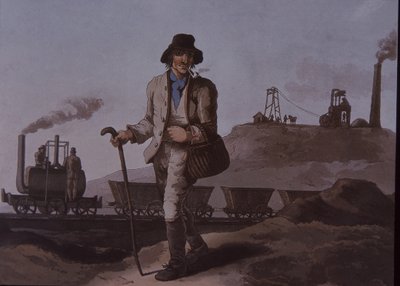 Arbetare, tidig industriell revolution, tidigt 1800-tal (färg litho) av Unknown artist