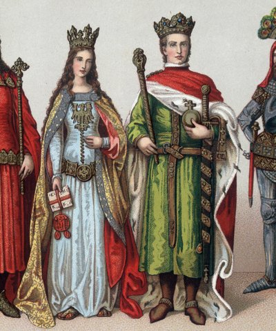 Ladislas II eller V Jagellon (1350-1434), storhertig av Litauen och kung av Polen. Kromolitografi av 1800-talet. av Unknown artist