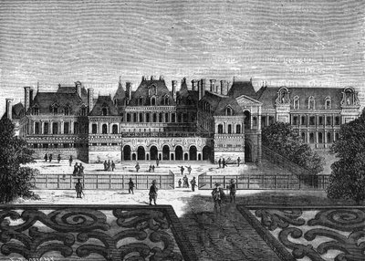 Det tidigare Palais Cardinal, nu Palais Royal i Paris - i "Histoire de France"" av Henri Martin, sd. 1800-talet av Unknown artist