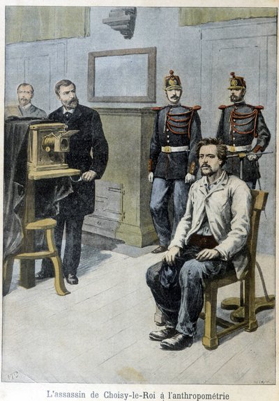 Mördaren av Choisy-le-Roi till antropometrin (och herr Alphonse Bertillon) - i "" Le Petite Journal", maj 1899 av Unknown artist