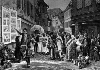 Den lamtesångare i Alsace. Gravyr i "The Journal of Youth" av Unknown artist