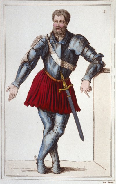 Riddaren Bayard (1475-1524) gravyr 1830 av Unknown artist