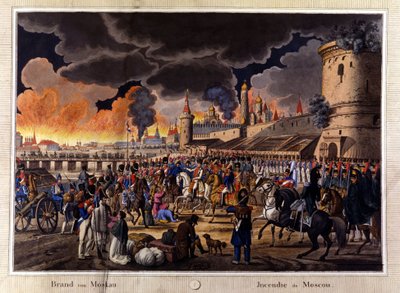 Den stora branden i Moskva i september 1812. av Unknown artist
