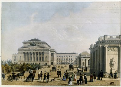 Alexandrinski-teatern (eller Alexandra) i Sankt Petersburg (Alexanderteatern i Sankt Petersburg). Anonymt verk, färglitografi, ca 1830. 1800-talsklassicism. Statens museum för teater och musikkonst, Sankt Petersburg. av Unknown artist