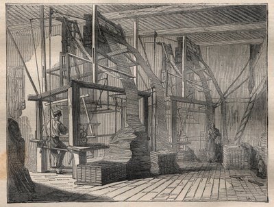 Vävningen av siden - Gravyr i ""La Science francaise"" av Unknown artist