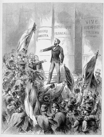 Leon Gambetta tillkännager republikens proklamation den 4 september av Unknown artist